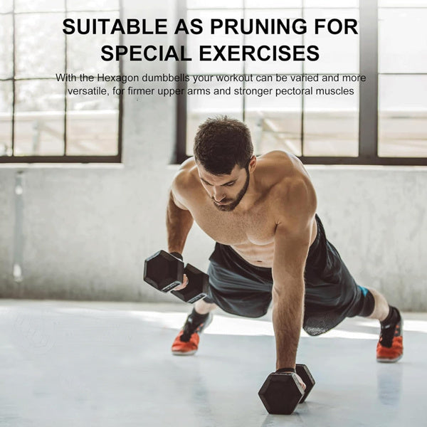 15LB Rubber Coated Cast Iron Dumbbells – Pair with 2 Handles