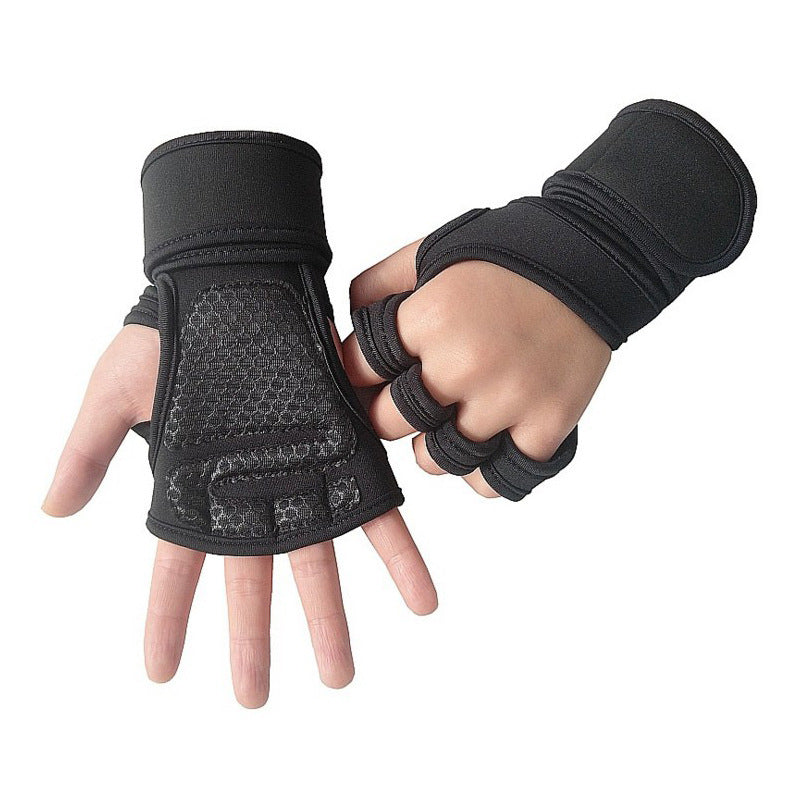 Anti-Skid Half-Finger Weightlifting Gloves – Secure Grip & Comfort