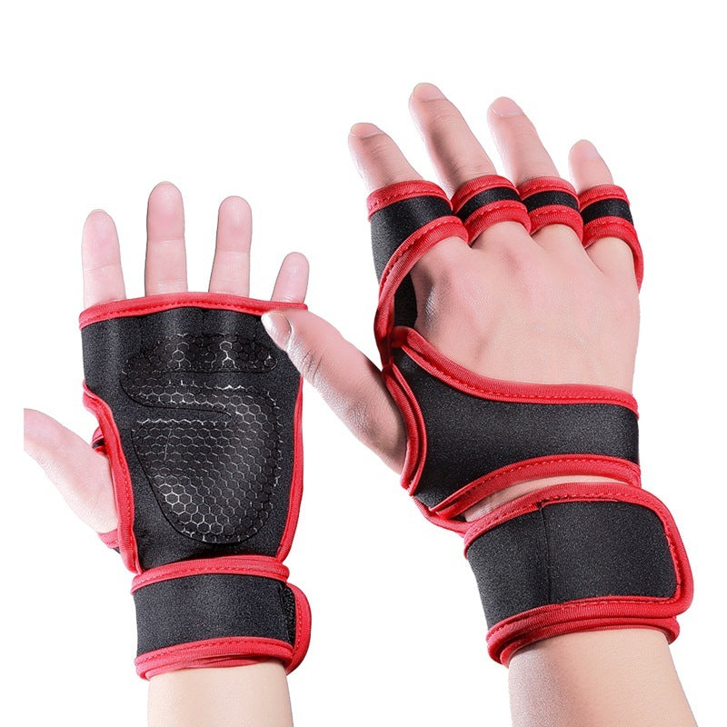 Anti-Skid Half-Finger Weightlifting Gloves – Secure Grip & Comfort