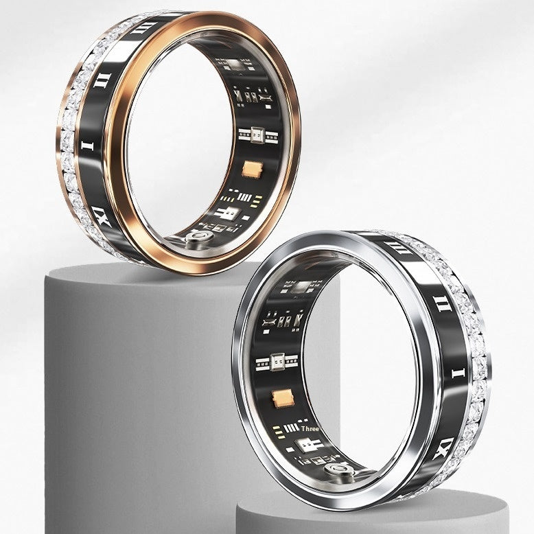 Multi-Functional Diamond Smart Ring – Elegant Health Tech