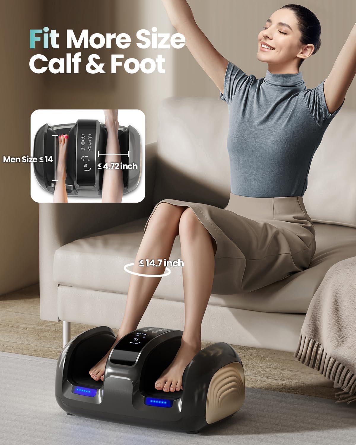Lower Leg & Foot Massager | Rolling & Kneading for Pain Relief