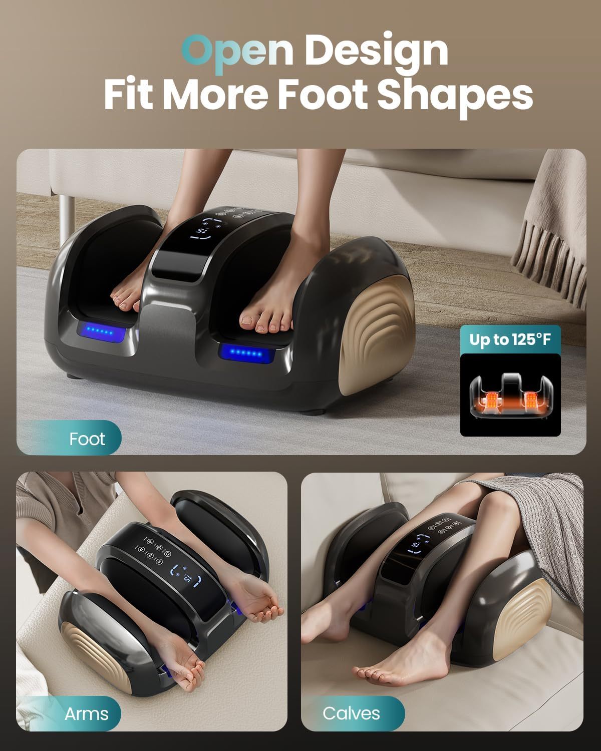 Lower Leg & Foot Massager | Rolling & Kneading for Pain Relief