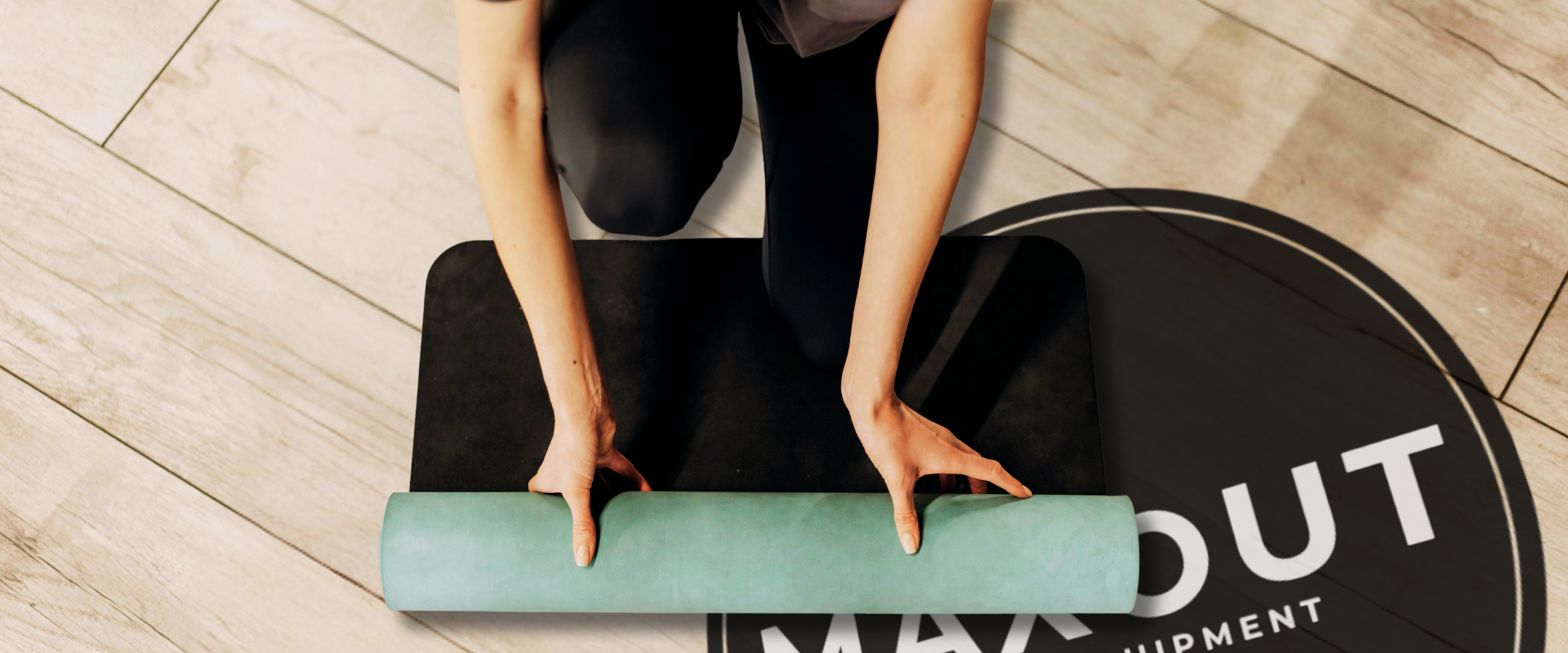 A woman preparing Yoga mat an image for Fitness Accessories Catergory